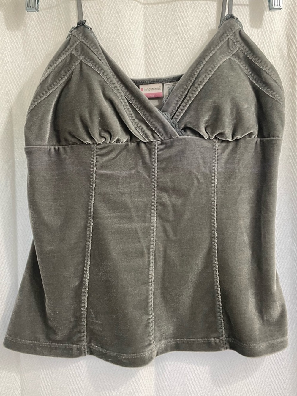 Gray Velvet Camisole Tank